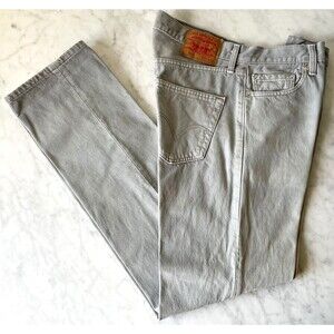 Levi's Original 501 Button Fly Denim Grey 0694 Jeans Mens W34 x L34 Made in USA
